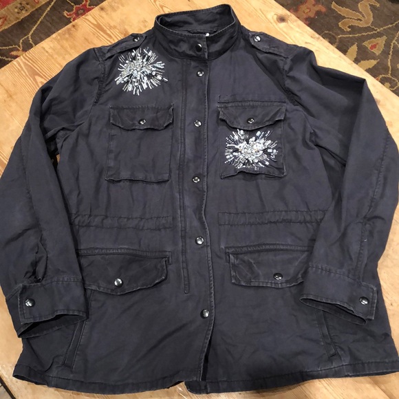 GAP Jackets & Blazers - GAP grey cargo coat, size L, drawstring waist